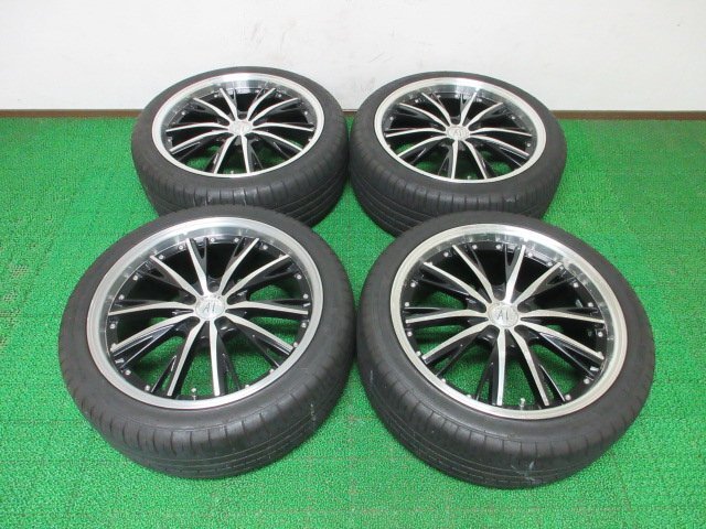 M879 SALE品【条件付 送料無料】245/40R19 超溝高 8.5分山 夏タイヤ 21年製 アルミ ホイールセット 4本 激安 アルファード ヴェルファイア拍卖