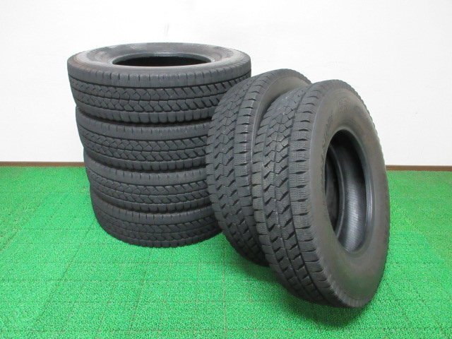 Q233【条件付 送料無料】205/85R16 117/115 超溝高 8.5~9分山 ブリヂストン スタッドレス W979 21年 6本 激安 中型 2トン トラック エルフ拍卖