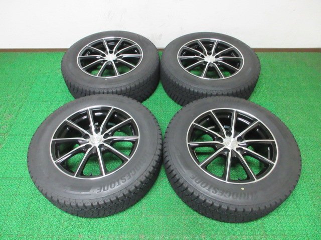 M861【条件付 送料無料】225/65R17 超溝高 8~8.5分山 ブリヂストン スタッドレス ★最新★ DM V3 ♪ 2021年製 ホイールセット 4本 ハリアー拍卖