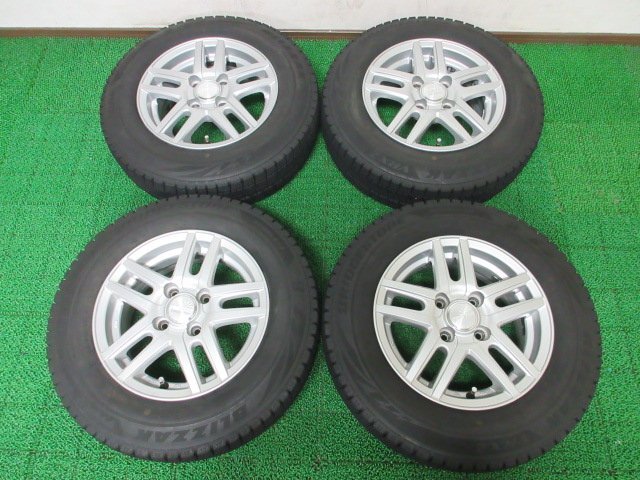 F408【条件付 送料無料】155/80R13 超溝高 8.5分山 ブリヂストン スタッドレス VRX2 ♪ 2022年製 ホイールセット 4本 激安 パッソ ヴィッツ拍卖