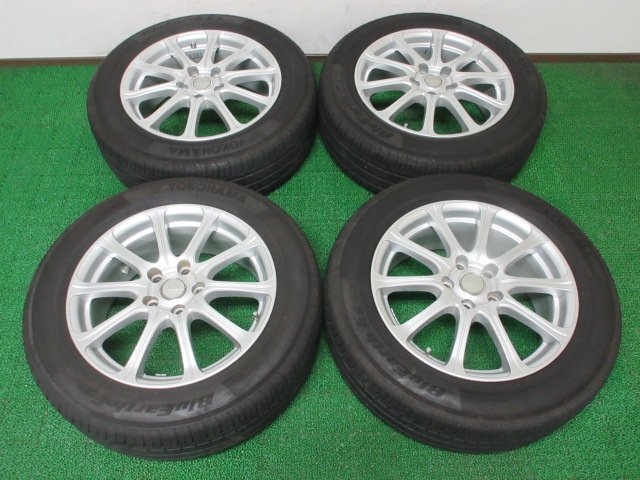 K968【条件付 送料無料】215/60R17 超溝高 8.5分山 ヨコハマ 夏タイヤ BluEarth-ES ES32 2021年製 ホイールセット 4本 激安 エスティマ 等拍卖