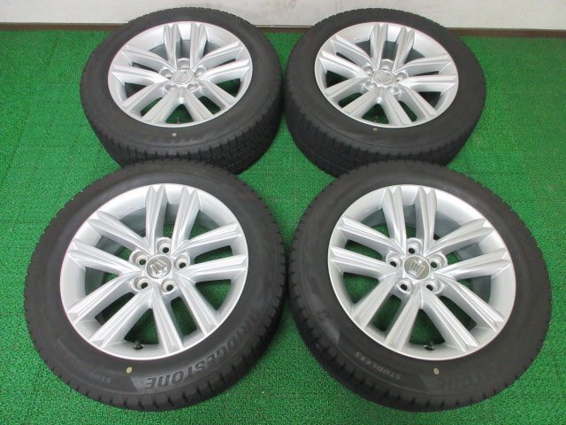 Q823【条件付 送料無料】215/55R17 超溝高 8.5~9分山 ブリヂストン スタッドレス VRX2 ♪ 21年製 ホイールセット 4本 トヨタ クラウン 純正拍卖