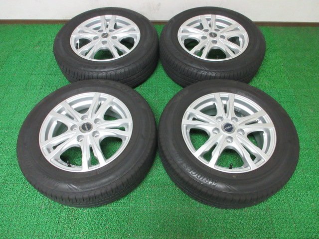Q677【条件付 送料無料】195/65R15 超溝高 8.5分山 ブリヂストン 夏タイヤ ECOPIA NH200 23年 ホイールセット 4本 激安 セレナ クラウン 等拍卖
