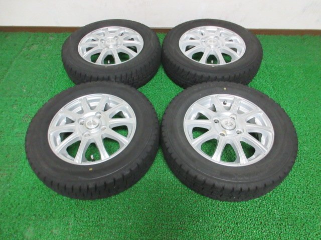 F126 在庫処分【条件付 送料無料】155/70R13 超溝高 8.5分山 スタッドレス WINTERMAXX WM02 ♪ ホイールセット 4本 激安 バモス ミライース拍卖