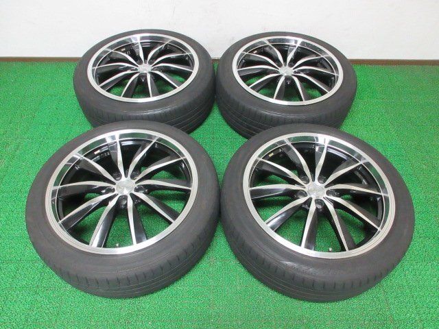 D950【条件付 送料無料】225/45R19 超溝高 8.5分山 ダンロップ 夏タイヤ LE MANS V 22年製 アルミ ホイールセット 4本 weds LEONIS CX 激安拍卖