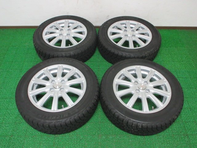 T974 在庫処分!!【条件付 送料無料】185/60R15 超溝高 8.5分山 ミシュラン スタッドレス X-ICE SNOW ホイールセット 4本 激安 ヴィッツ 等拍卖