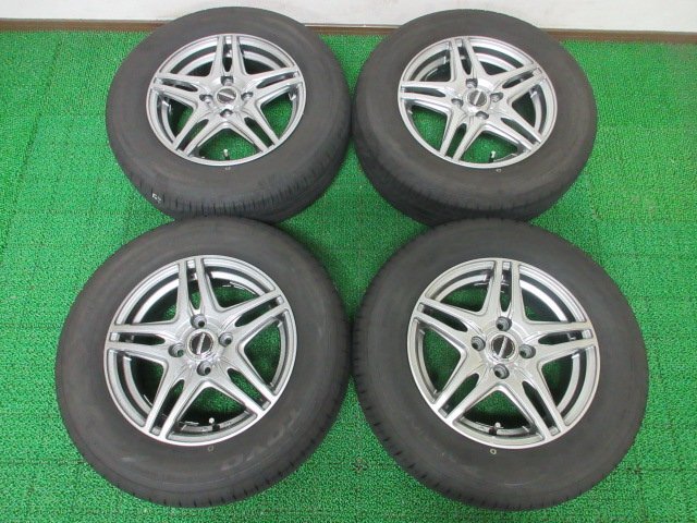 Q757【条件付 送料無料】185/70R14 超溝高 8.5~9分山 夏タイヤ NANOENERGY 3 PLUS 23年 アルミ ホイールセット 4本 激安 カローラ アクシオ拍卖