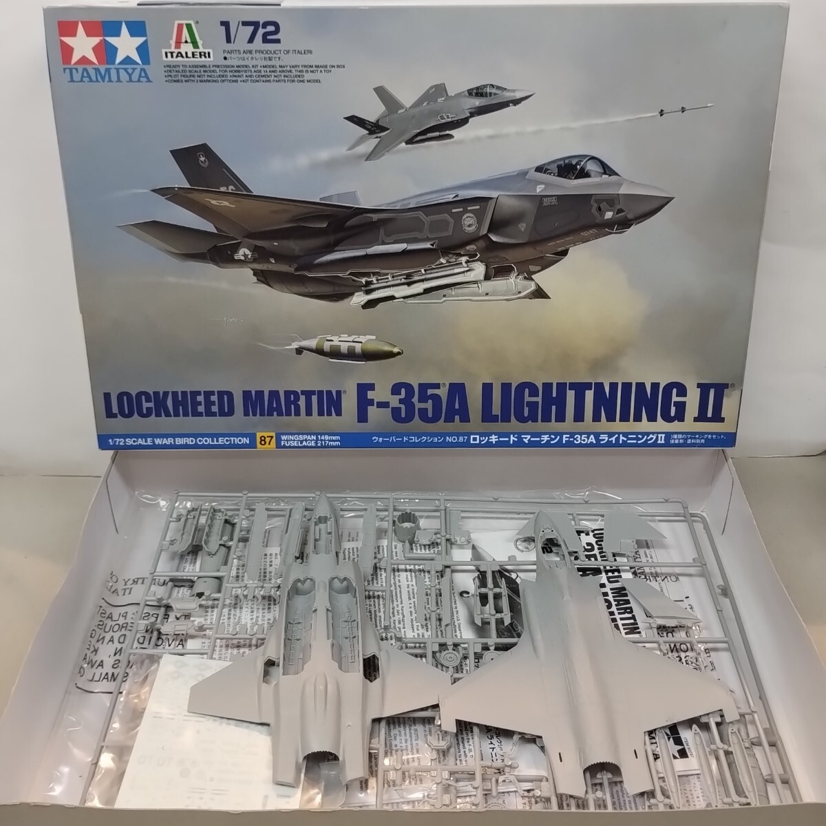 TAMIYA/タミヤ 1/72 ITALERI/ロッキーロード マーチン F-35A ライトニングⅡ/ウォーバードコレクション No.87 プラモデル拍卖