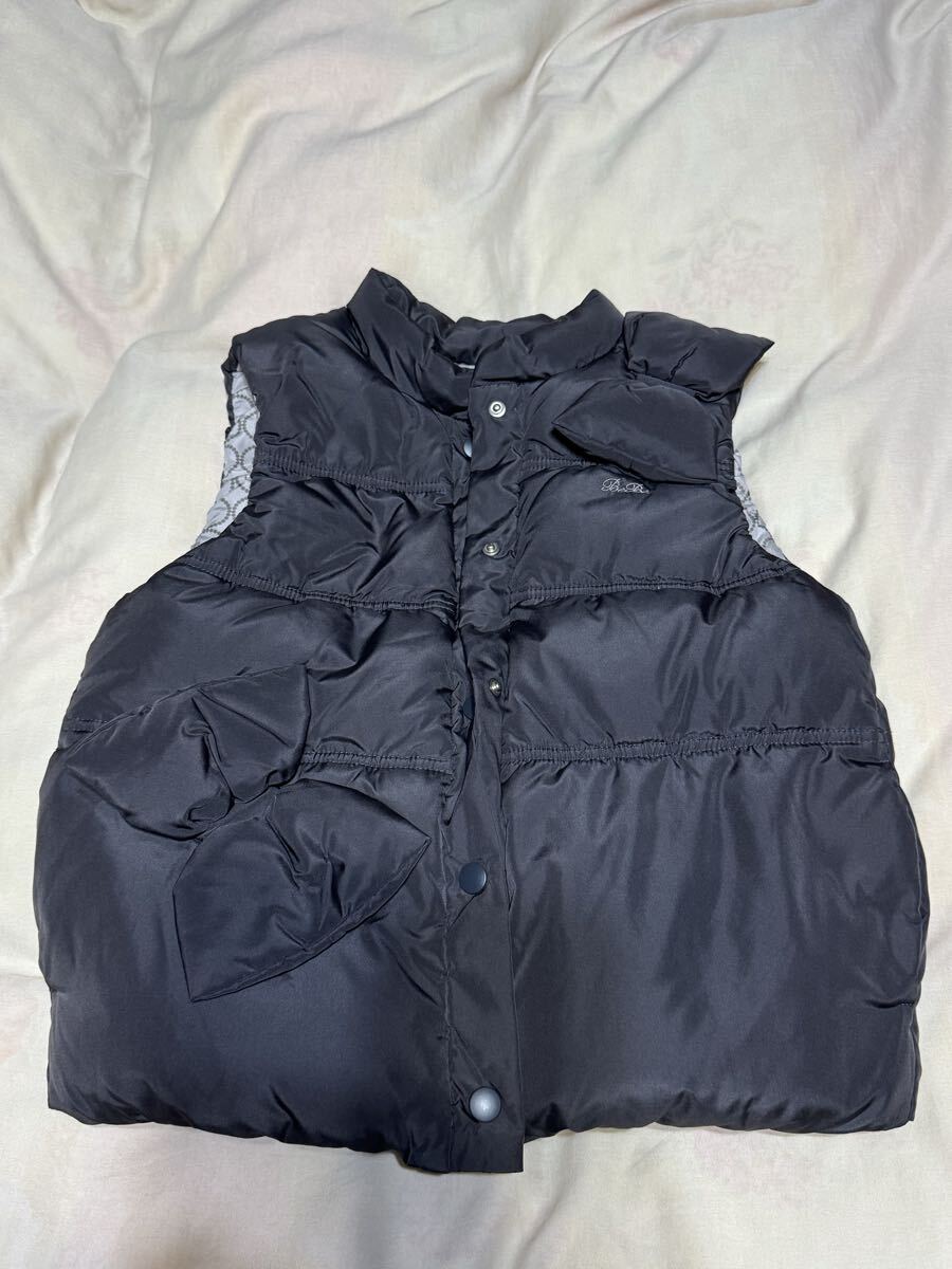 ★ベベ★ダウンベスト★150★リボン★超かわいい★ 黒★美品★女の子★防寒★ダウン★ベスト★拍卖