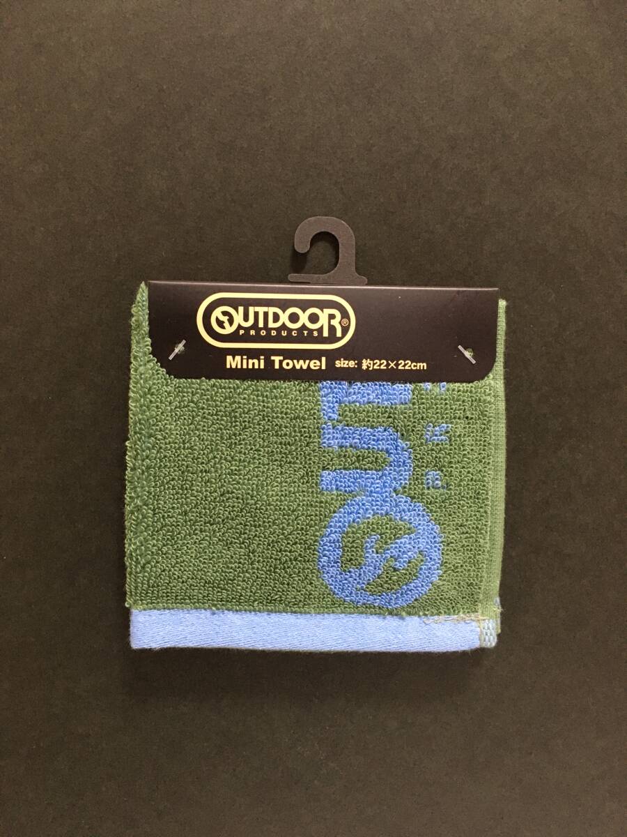 OUTDOOR PRODUCTS/アウトドア ミニタオル☆彡 シングルロゴ グリーン☆ 22×22cm タオルハンカチ 新品拍卖