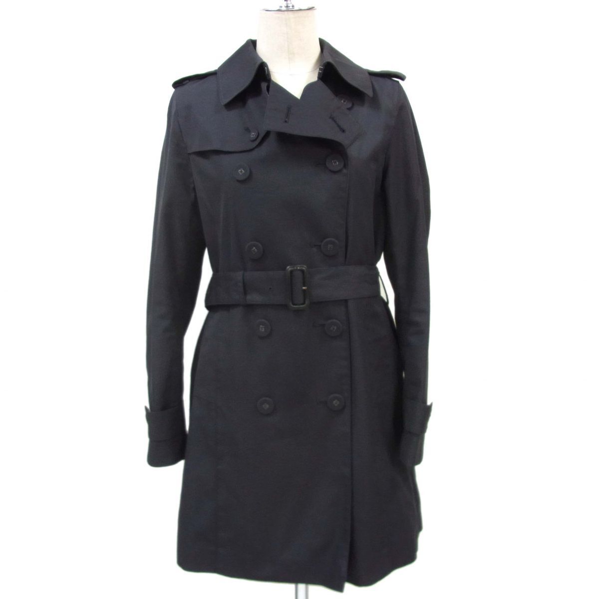 $ 極美品 $ 大人気♪■ BrooksBrothers ブルックスブラザーズ ■ 綿素材・ ベルト付き トレンチコート■ 濃紺 ネイビー系■ 2 レディース M拍卖