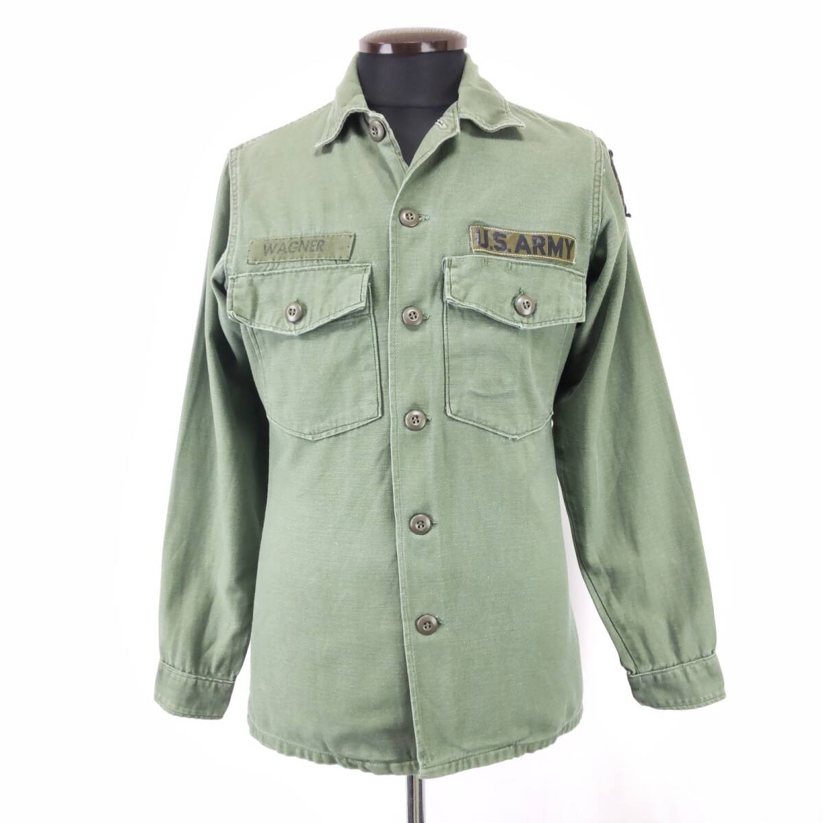 60s/Vintage★J.H.RUTTER-REX MFG★U.S.ARMY★OG-107/ミリタリー/コットンサテンシャツ【14 1/2×33 メンズS-M程度】Tops/Shirt◆BJ131-c拍卖