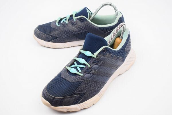adidas★ ADIDASFAITO SL K【23.0/紺×水色】キッズ/女の子/メッシュ/ランニングシューズ/軽量/HICKIES◆i-124拍卖