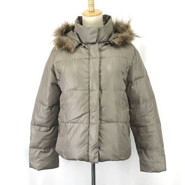 RELAY STATION★肉厚ダウンジャケット/ラクーンファー【レディースM/ベージュ/beige/ダウン&フェザー】Coat/Jacket/Jumper◆BH647拍卖