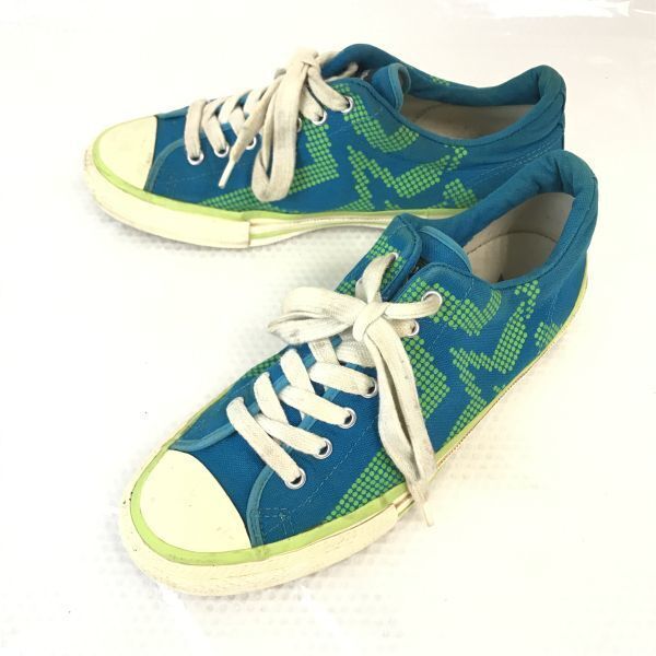 日本製★ローライダー/LOW RIDER★キャンバス/スニーカー【25.5/青系×黄緑】sneakers/Shoes/trainers◆i-198拍卖