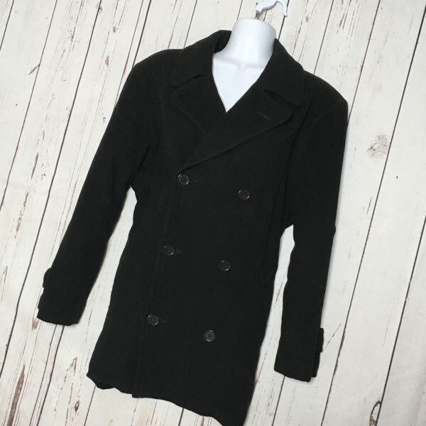 J.PRESS/ジェイプレス★カシミア混ショートPコート【9AR/レディースM/ブラック】オンワード樫山◆I24拍卖