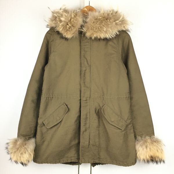 natural beauty basic/ナチュラルビューティー ファー付きモッズコート レディースS カーキ/オリーブ 管NO.A17-19拍卖