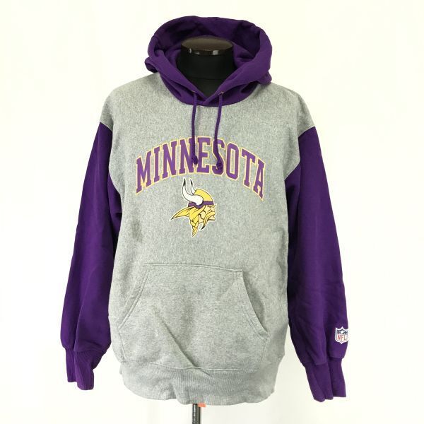 JAPAN LIMITED!GU x NFL TEAM APPAREL★Minnesota Vikings/バイキングス/パーカー【men's-L/purple×gray】アメフト/hoodie/Tops◆BH557拍卖