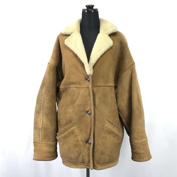1円~/訳あり特価★ムートン?コート【レディースL-XL相当/茶系/brown】タグなし/メーカー・素材不明/Coats/Jakets/Jumpers◆BH340拍卖