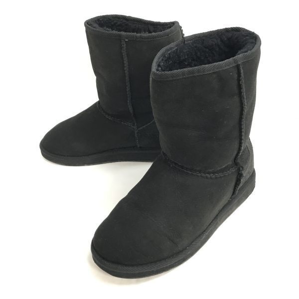 訳あり特価★VANS/バンズ★暖か/ムートン風ブーツ【レディース8/25.0/black/黒 】内側ボア/Boots/Shoes/high heels◆WB118-3拍卖