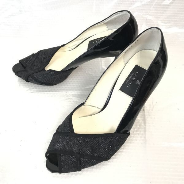 日本製★ランバン/LANVIN Collection★エナメルパンプス【24.0/黒/BLACK】靴/サンダル/Shoes/pumps◆Q-158拍卖
