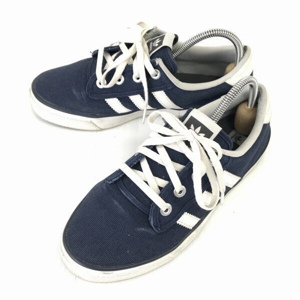 adidas/アディダス★KIEL/スケートボーディングシューズ/ローカットスニーカー【23.0/紺×白】◆i-42拍卖
