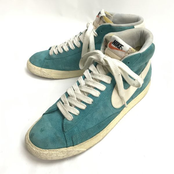 ナイキ/NIKE★BLAZER MID SUEDE VNTG/ハイカットスニーカー【26.0/US9レディース/メンズ/青緑】518171-302/sneakers/Shoes/trainers◆J-047拍卖