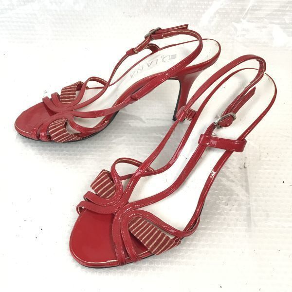 Made in Japan★ダイアナ/Diana★バックストラップサンダル/ピンヒール【22.5/赤/RED】Shoes/sandal◆Q-142拍卖