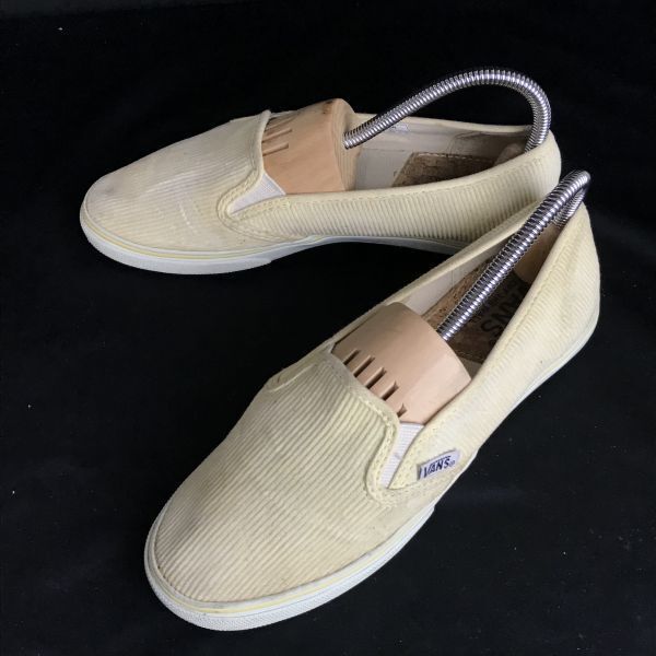 VANS/バンズ★スリッポン/ヴァンプシューズ【23.0/アイボリー/ivory】コーデュロイ/sneakers/Shoes/trainers◆Q-453拍卖