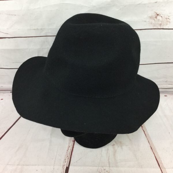 美品★ユナイテッドアローズ★ウール/中折れ帽【約57cm程度/黒】22.5/帽子/アナザーエディション◆CPE-04拍卖