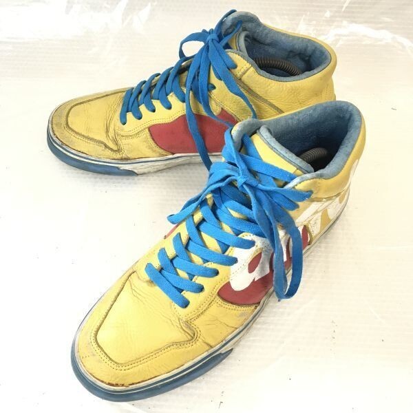 エーライフ/ALIFE★ハイカット/レザースニーカー【10.5/28.5/黄系/YELLOW】sneakers/Shoes/trainers◆Q-283拍卖