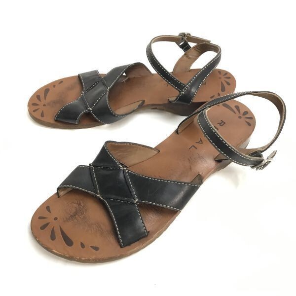 REGAL/リーガル★フラットサンダル【size:L/24.0-25.5/black×brown/黒×茶】sneakers/Shoes/trainers◆Q-645拍卖