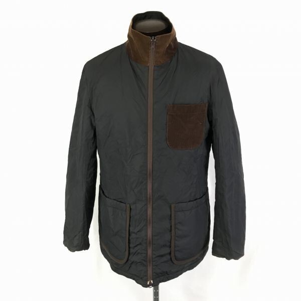 タケオキクチ★中綿入りナイロンブルゾン【3/メンズL/紺】ダブルジップ/両サイドポケット/TAKEO KIKUCHI◆BF120拍卖