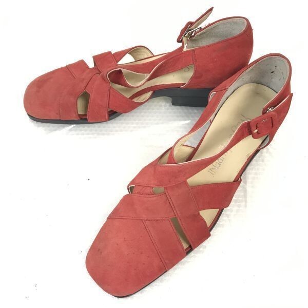 イヴサンローラン/YVES SANT LAURENT★スエードレザー/サンダル【36/23.0/赤/RED】Shoes/sandal◆Q-170拍卖