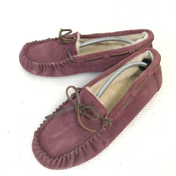 EMU/エミュー★暖かスリッポン/ボアシューズ/秋冬モカシン【8/25.0/赤紫系/Red-purple】ムートン/Shoes/trainers/boots◆Q-435拍卖