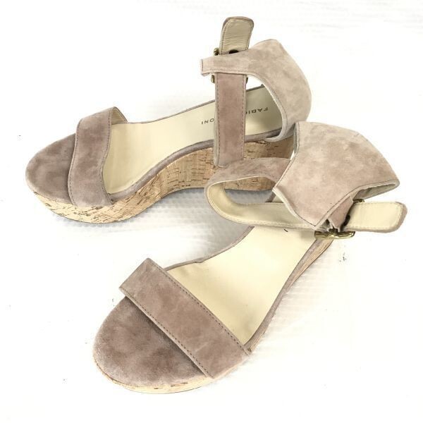 イタリア製★ファビオルスコーニ/fabio rusconi★ウェッジソールサンダル【36/23.0/ベージュ/BEIGE】パンプス/Shoes/sandal◆Q-202拍卖