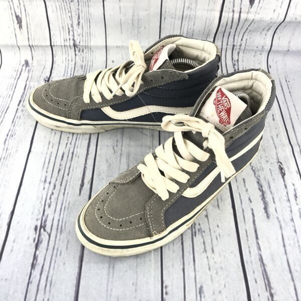 希少★バンズ world's #1 スケートボードシューズ★スニーカー【23.5/グレー/navy】スエード加工/キャンバス/30周年記念モデル◆D-93L拍卖