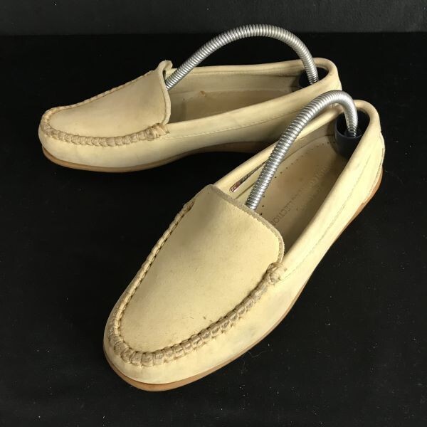 REGAL/リーガル★スリッポンシューズ【22.5/ホワイトベージュ/beige】モカシン/ローファー/sneakers/Shoes/trainers◆Q-403拍卖