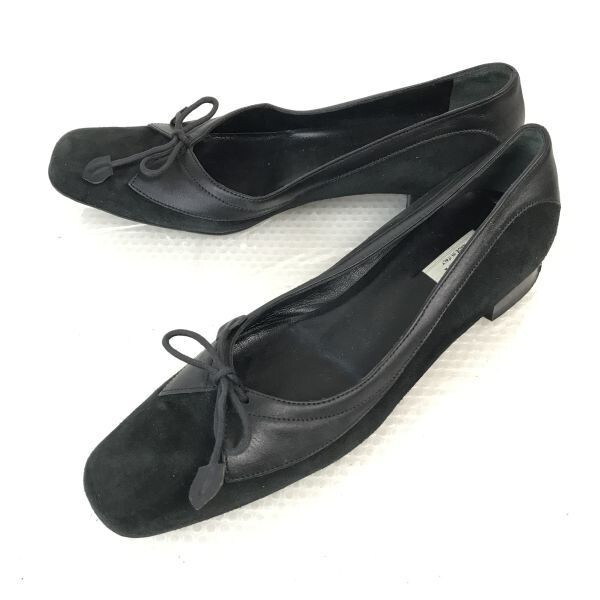 イタリア製★フルラ/FURLA★リボンパンプス【35.5/22.5-23.0cm/黒/BLACK】靴/スエードレザー/本革/Shoes/pumps/カジュアル/ビジネス◆Q-525拍卖