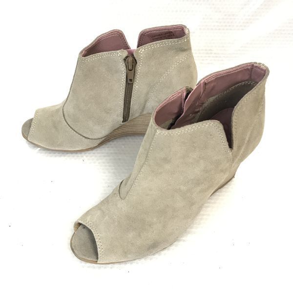 イタリア製★Jujube ジュジュビ★本革/ショートブーツ/ブーティー/オープントゥ【37/beige/ベージュ】Shoes◆WB84-7拍卖