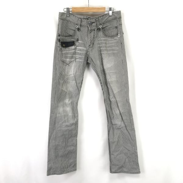 RATTLE TRAP/メンズビギ★コットンパンツ【メンズS/01/股下78cm/黒×白/千鳥柄】ラトルトラップ/ズボン/Pants/Trouser◆TBH857拍卖