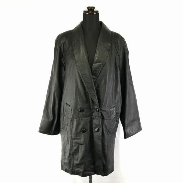 DRAGON of SILKROAD★羊革/ラムスキン/レザーコート【9/レディースM/黒】ドラゴン オブ シルクロード◆TBF1拍卖