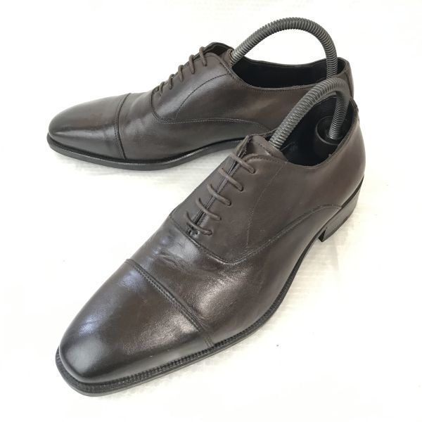 イタリア製★ISETAN MENS/伊勢丹★本革/マッケイ製法/ストレートチップ【39/24.5程度/茶/BROWN】内羽根式/ビジネス/dress shoes◆F-105拍卖