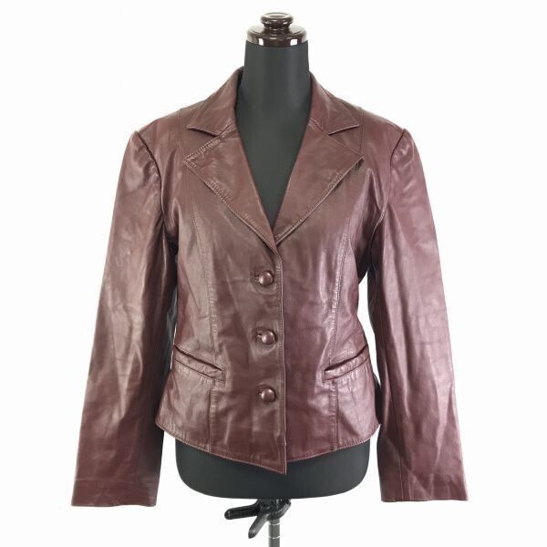 GLG★本革/レザージャケット【レディースM-L程度/赤茶】GENERAL LEATHER GARMENTS ETHIOPIA/テーラード/3ボタン◆TBC935拍卖