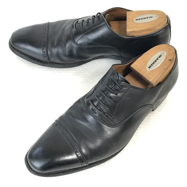 SCOTCH GRAIN/スコッチグレイン★本革/ストレートチップ/セミブローグ【25.5EEE/黒/BLACK】バルモラル/グッドイヤー製法/dress shoes◆B-99拍卖