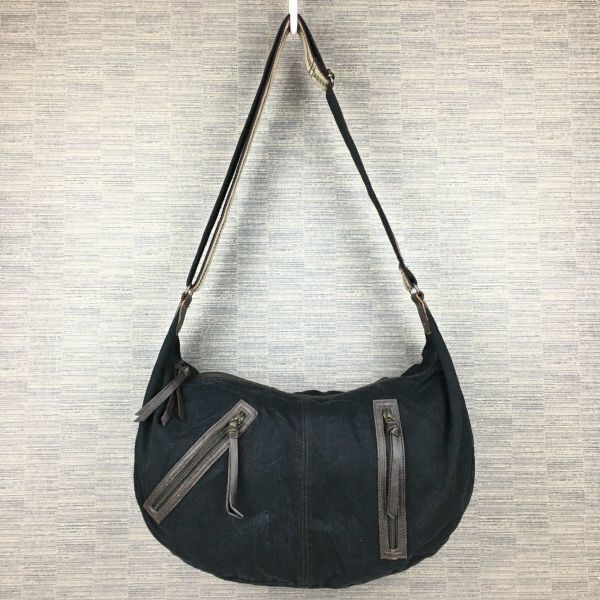 RAGE BLUE/レイジーブルー ショルダーバッグ 黒/ブラック 布製 メンズ 管NO.TB16-23拍卖