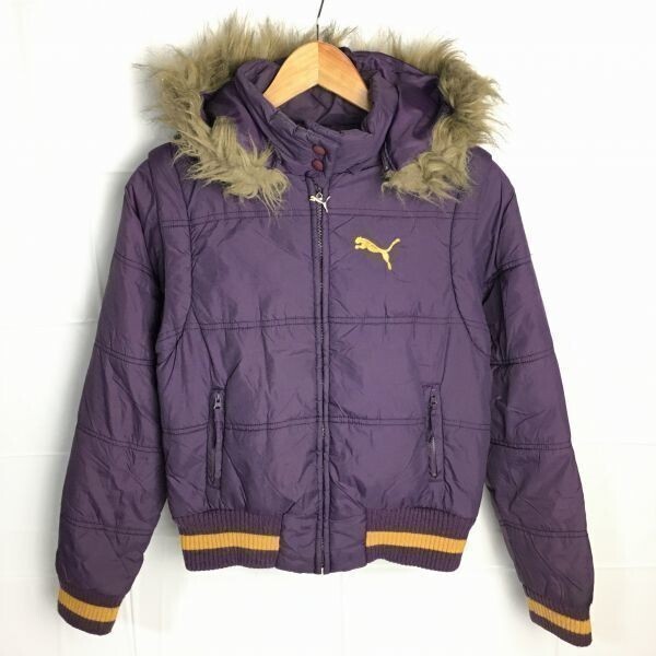 PUMAプーマ 袖取り外し可 中綿入りジャケット&ベスト レディースM  紫 2way!ブルゾン/アウター 管NO.◆TA2-4拍卖