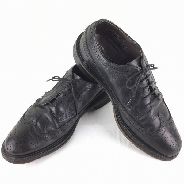 80s/Vintage★USA製/希少品 Coburne Square コバーンスクエア【サイズ8D 25.5-26.0〈黒】ロングウイングチップ/管NO.ZB-6拍卖