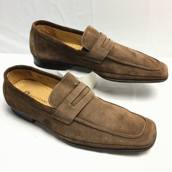 MAGNANNI マグナーニ【size42 26.5-27.0】スペイン製 スエードスリッポン ビジネスシューズ〈茶〉メンズ 菅NO.ZF-132拍卖