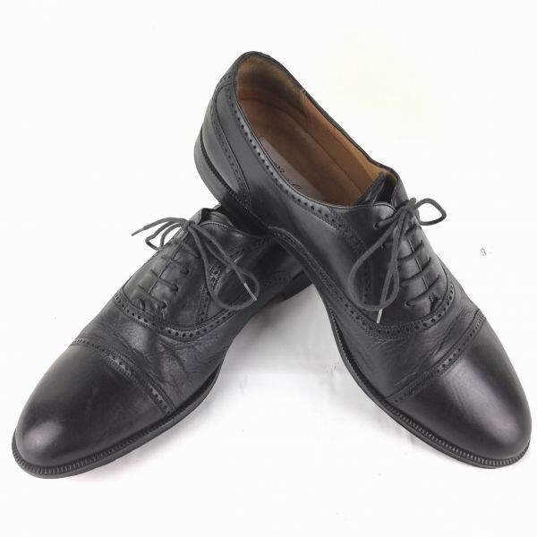 MEZLANメスラン【size10.5M 28.0】Vintage タグ セミブローグ ビジネスシューズ/〈黒〉メンズ 菅NO.メZB-9拍卖